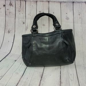 Cole Haan Black Leather Multiple Pocketed Satchel Handbag